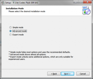 K-Lite Codec Pack installation. Advanced Mode.png